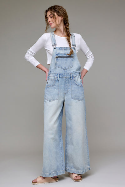 DYLAN] Vintage Wash Super Wide leg Overall – HIDDEN JEANS