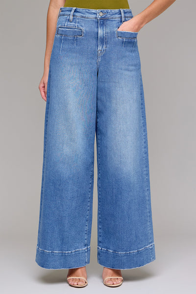 【WONDER WONDER】Radi Unique Zipper Pocket L Wide Denim Pt WONDER WONDER (ワンダーワンダー) - ラジユニークジッパー