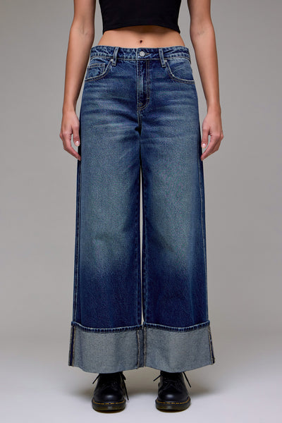 Hidden Nori Dark Wash Wide Leg Trouser Jeans