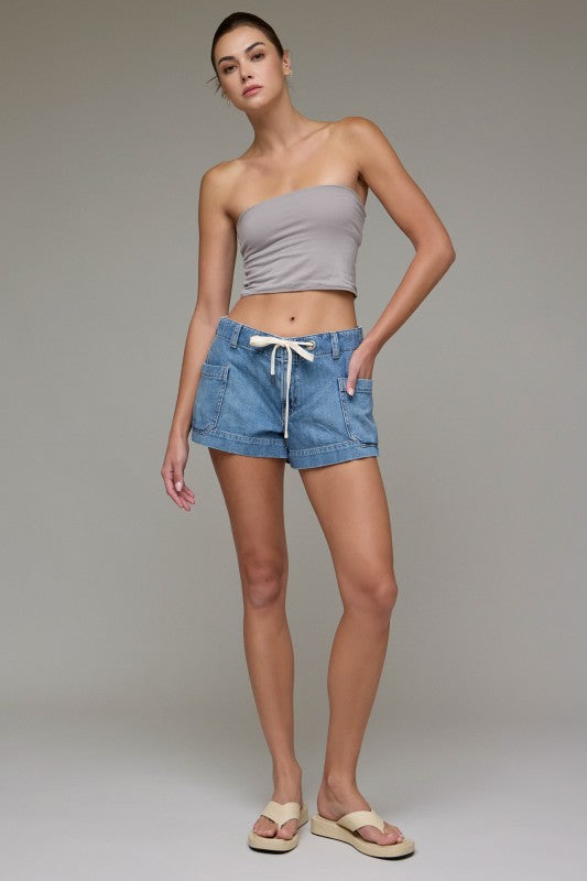 [AVA] SUPER SOFT DRAWSTRING A LINE SHORTS