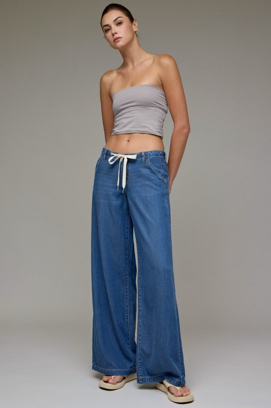 [NORI] DRAWSTRING WIDE LEG TROUSER