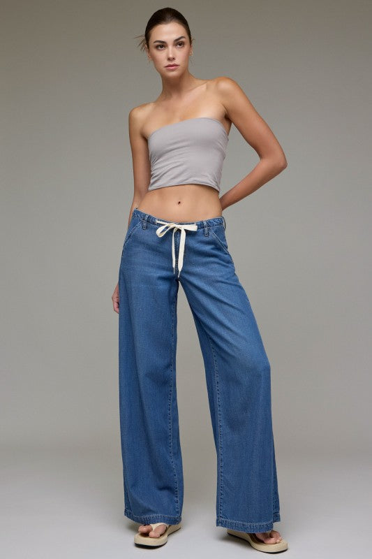 [NORI] DRAWSTRING WIDE LEG TROUSER