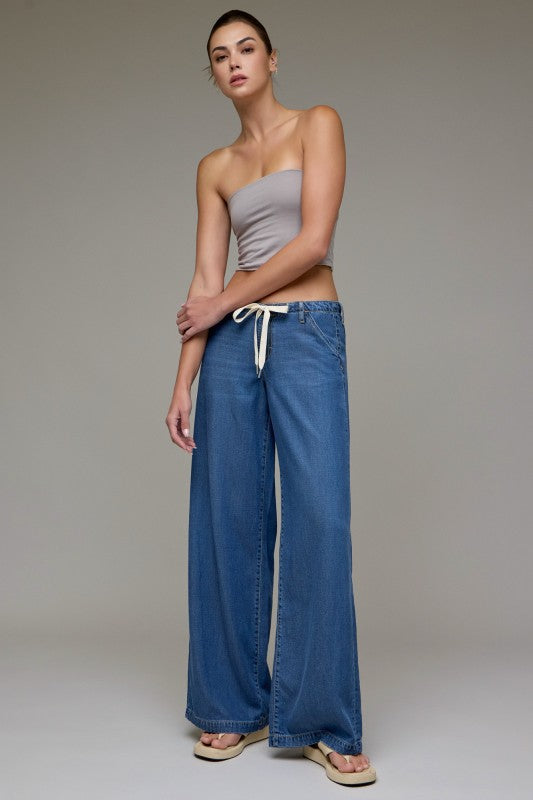 [NORI] DRAWSTRING WIDE LEG TROUSER