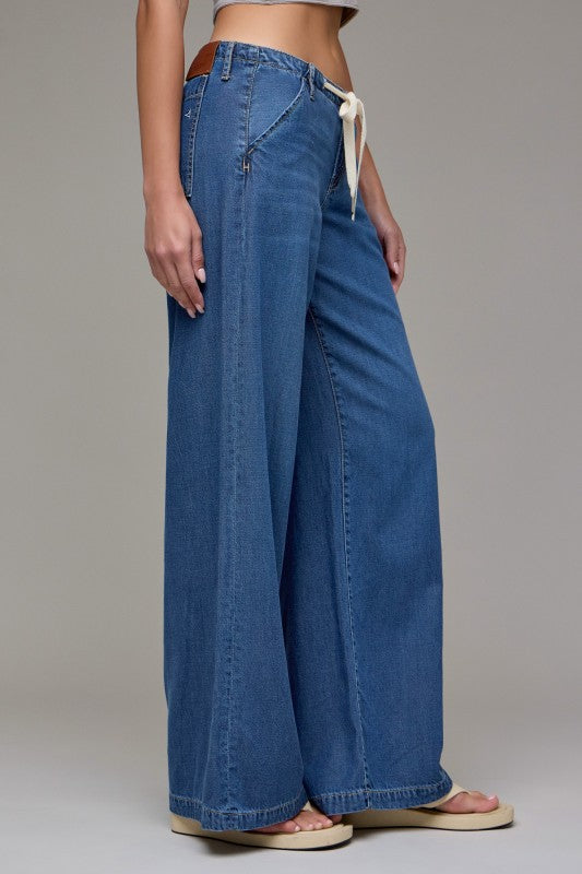[NORI] DRAWSTRING WIDE LEG TROUSER