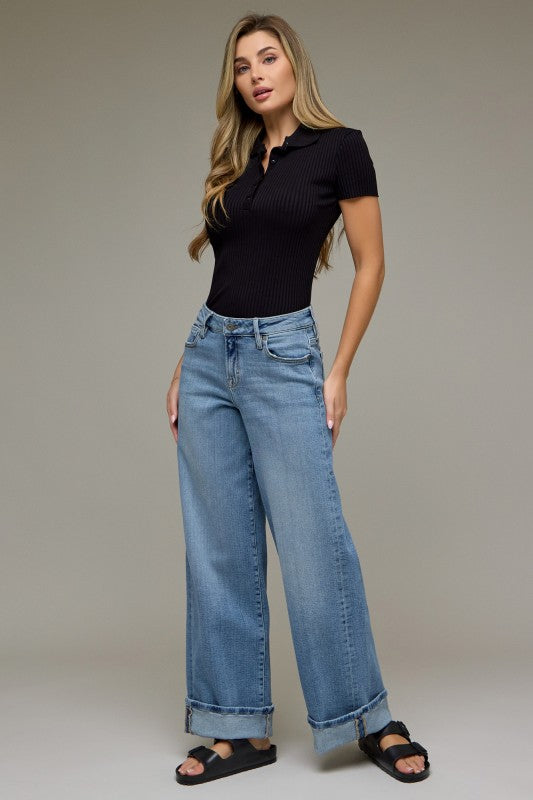 [NORI] CUFFED WIDE LEG