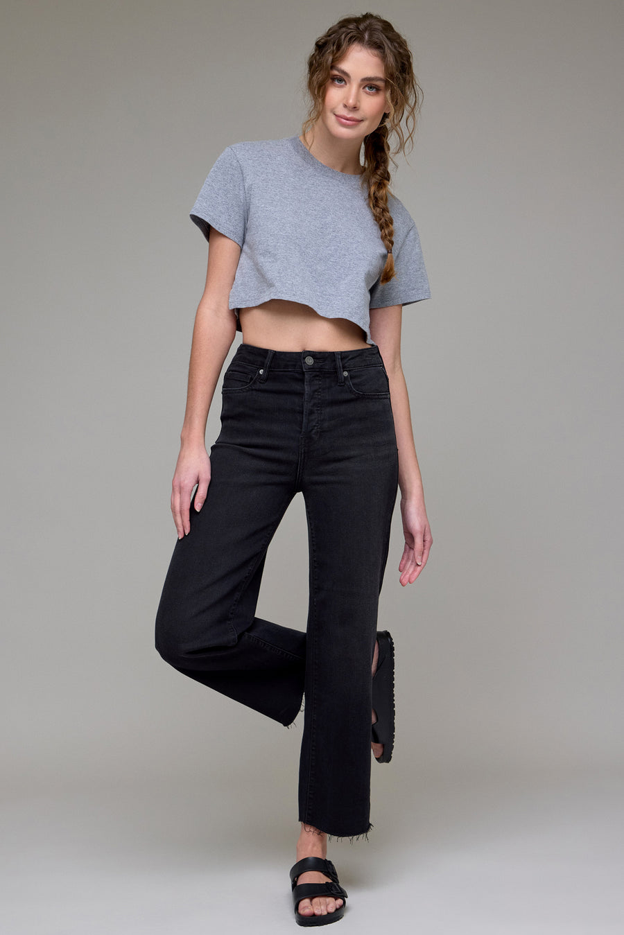 [TRACEY] BLACK CLEAN STRAIGHT WITH STRETCH