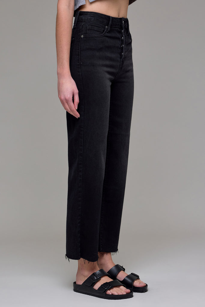 [TRACEY] BLACK CLEAN STRAIGHT WITH STRETCH