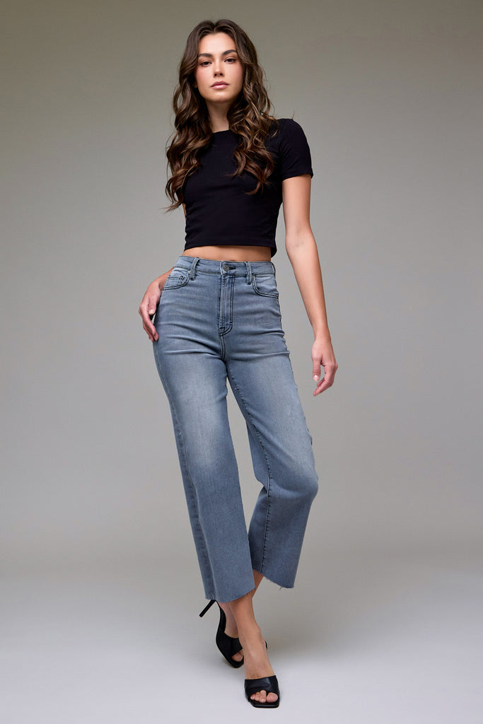 [TRACEY] Smoke Wash Stretch High Rise Straight