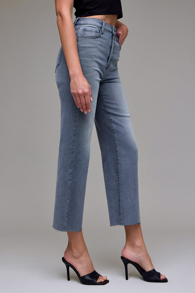 [TRACEY] Smoke Wash Stretch High Rise Straight