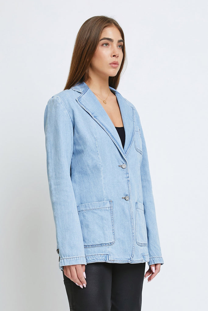 [REBEL] LIGHT WASH DENIM BLAZER