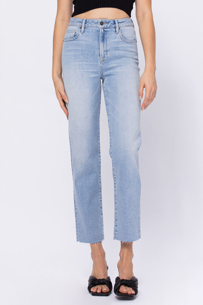TRACEY  <p/> SUPER LIGHT WASH CLEAN CROPPED STRAIGHT JEAN