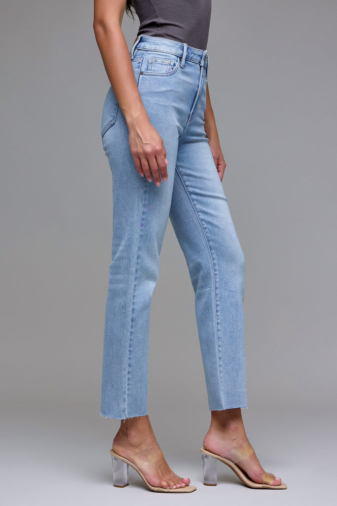 [TRACEY] Super Light Wash Clean Straight Cropped Jean
