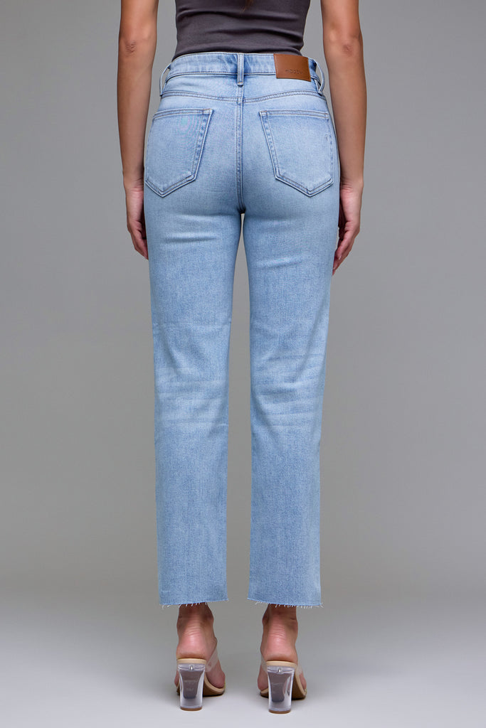 [TRACEY] Super Light Wash Clean Straight Cropped Jean