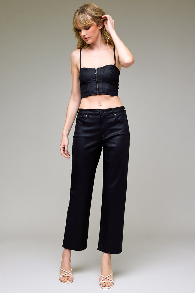 [TRACEY] Coated Clean 28" Inseam High Rise Straight
