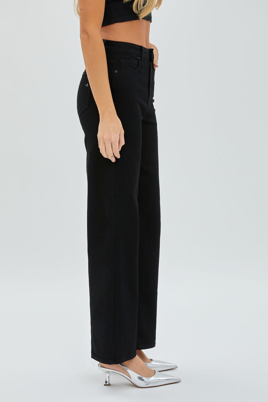 [TRACEY] Jet Black Clean Stretch Straight