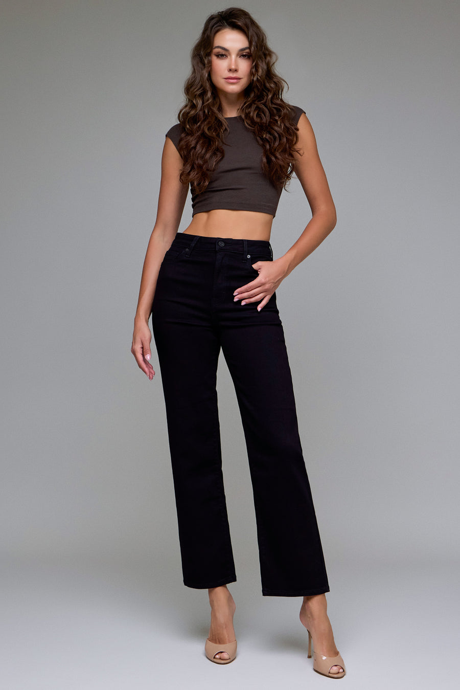[TRACEY] Jet Black Clean Stretch Straight