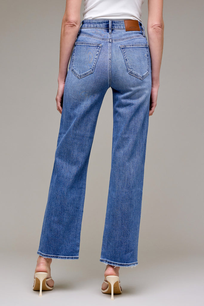 [TRACEY] Medium Dark Wash Clean Stretch Straight