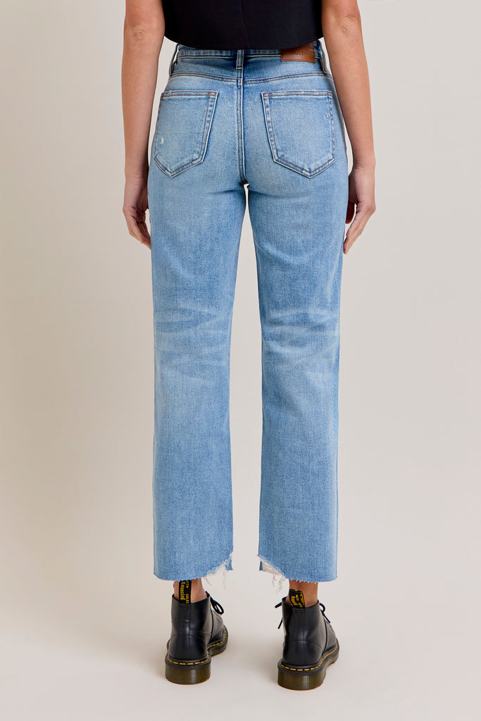 [TRACEY] MEDIUM LIGHT HEM GRINDED STRETCH STRAIGHT