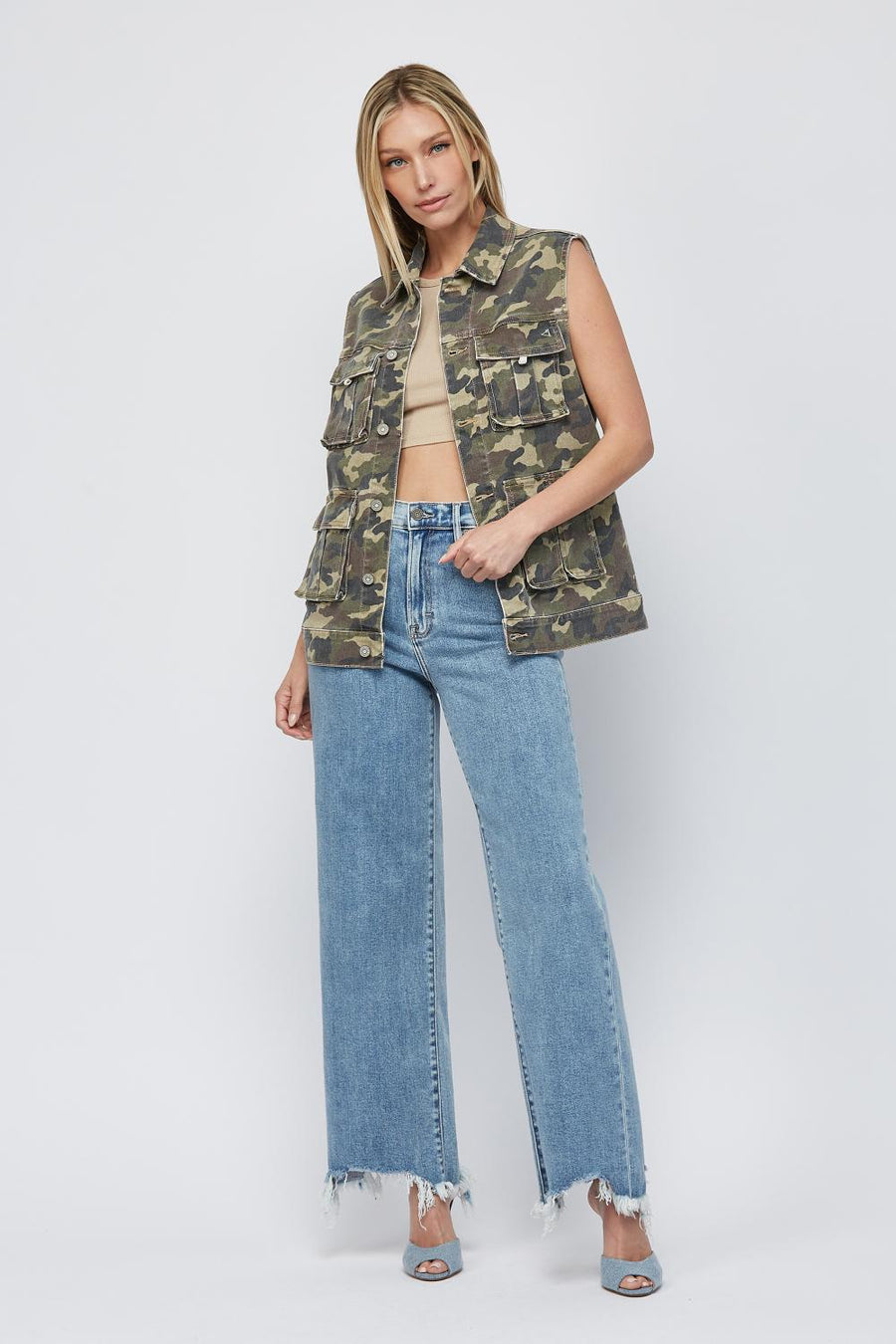 [REBEL] CAMO OVERSIZED CARGO VEST