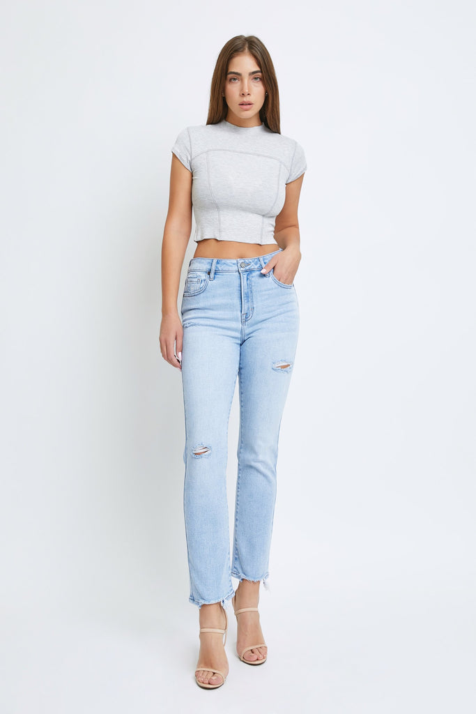 [QUINN] Light Wash Stretch Cigarette Skinny