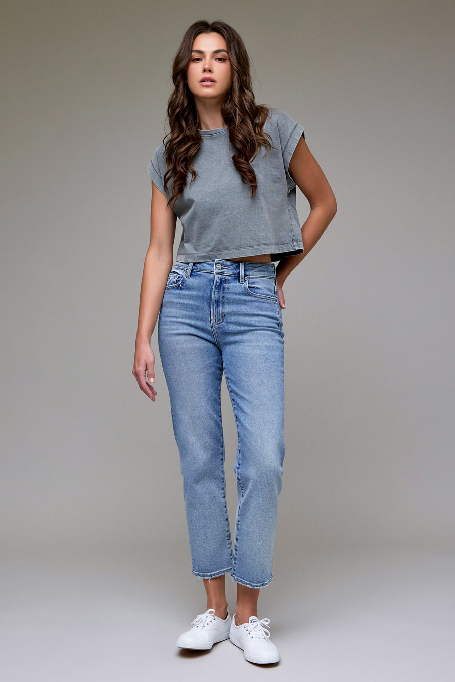 [TRACEY] Medium Dark Clean Stretch 28" Inseam Straight