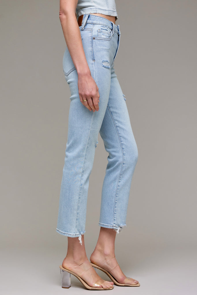 [QUINN] Light Wash Stretch Cigarette Skinny