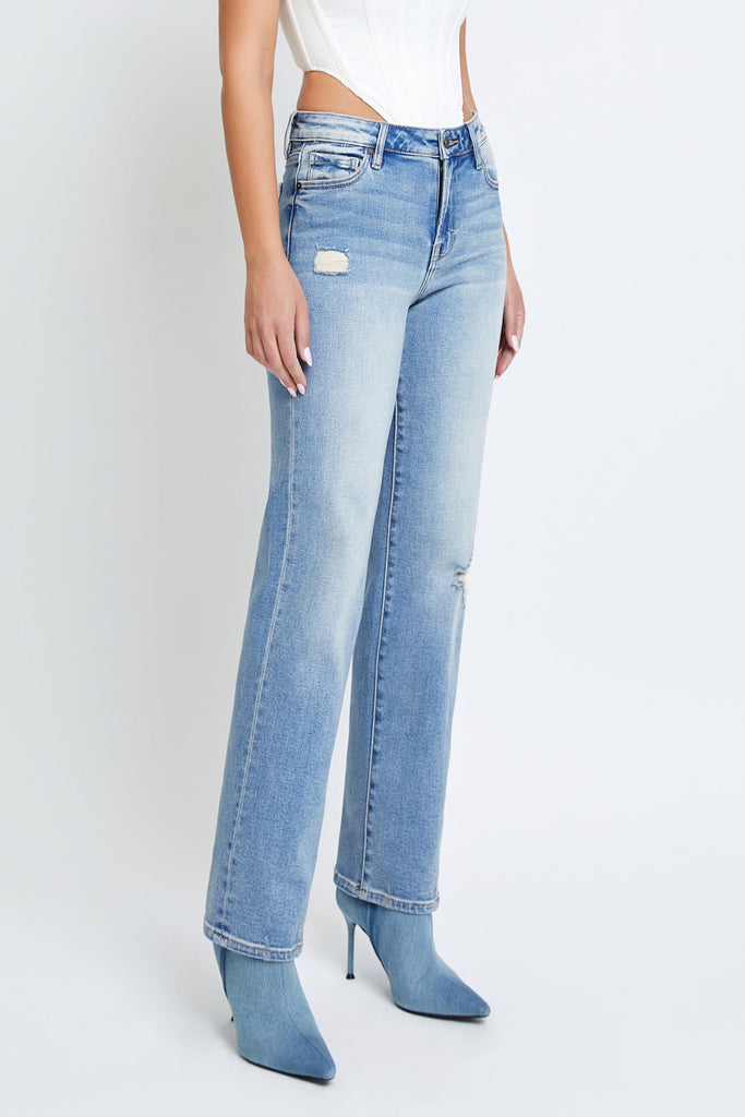 [TRACEY] LIGHT WASH CLEAN 30" INSEAM STRAIGHT