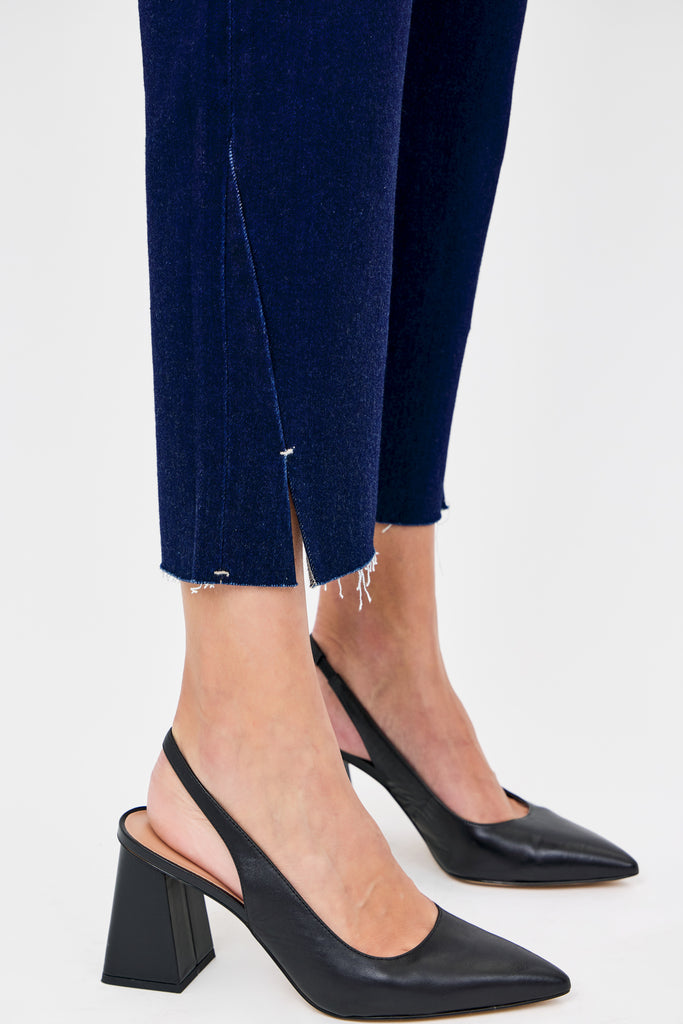 [TRACEY] RINSE WASH HEM SLIT CROPPED RELAXED STRAIGHT