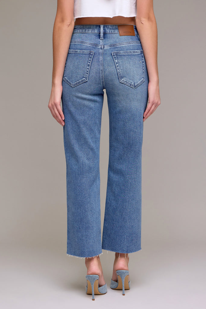 [TRACEY] Medium Wash 28" Inseam Clean High Rise Straight