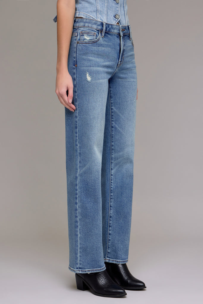 [ELLA] Medium Vintage 31" Inseam Clean Mid Rise Wide Straight