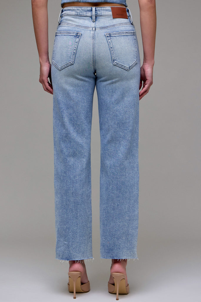 [ELLA] Light Vintage Knee Distressed 31" Inseam Classic Straight
