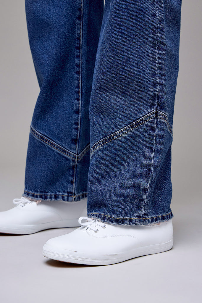 [ELLA] Medium Wash Fashion High Rise Classic Straight