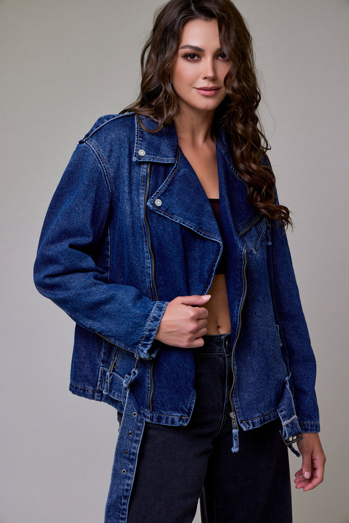 [REBEL] DARK RELAXED BIKER JACKET
