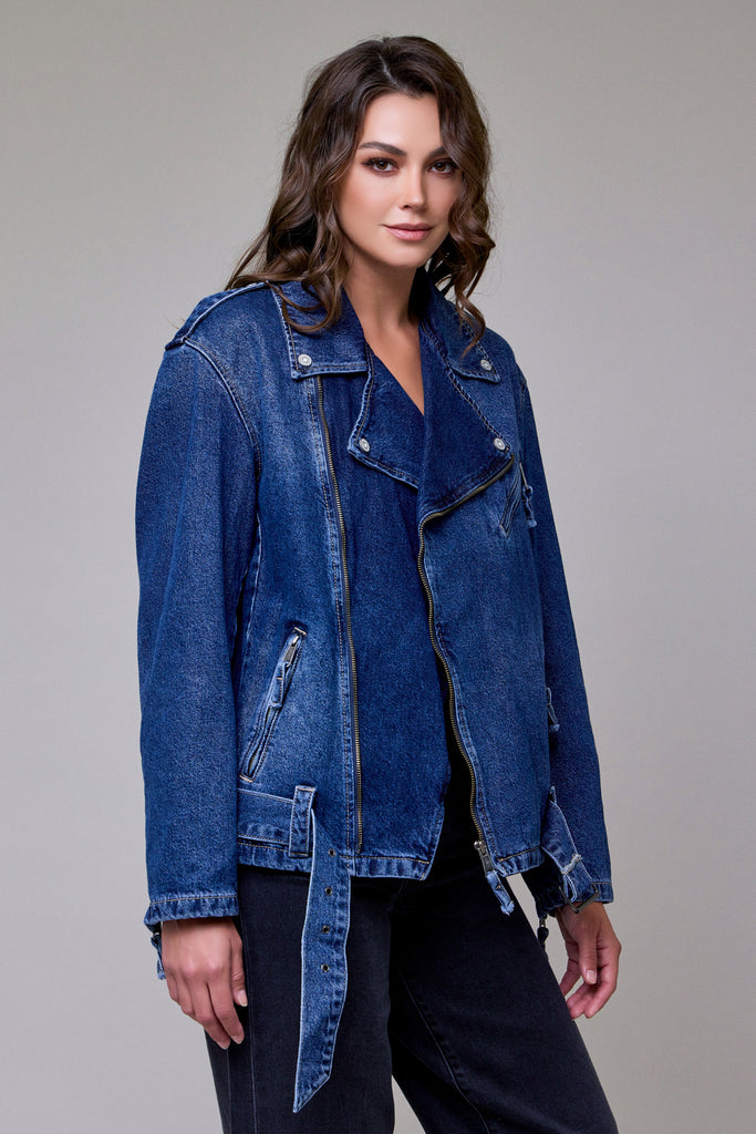 [REBEL] DARK RELAXED BIKER JACKET