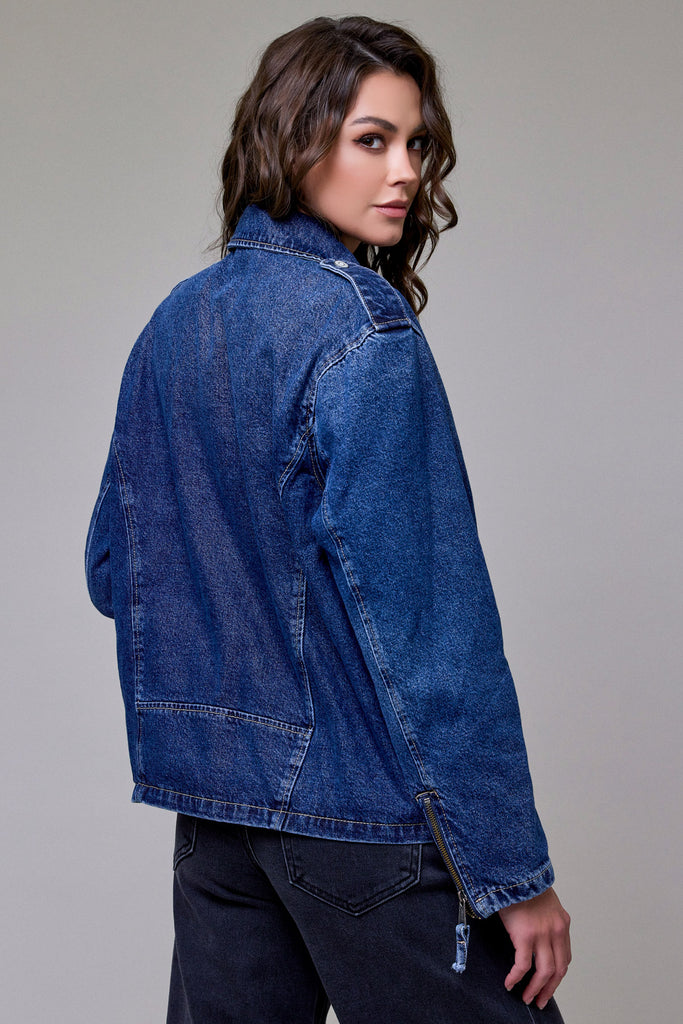 [REBEL] DARK RELAXED BIKER JACKET