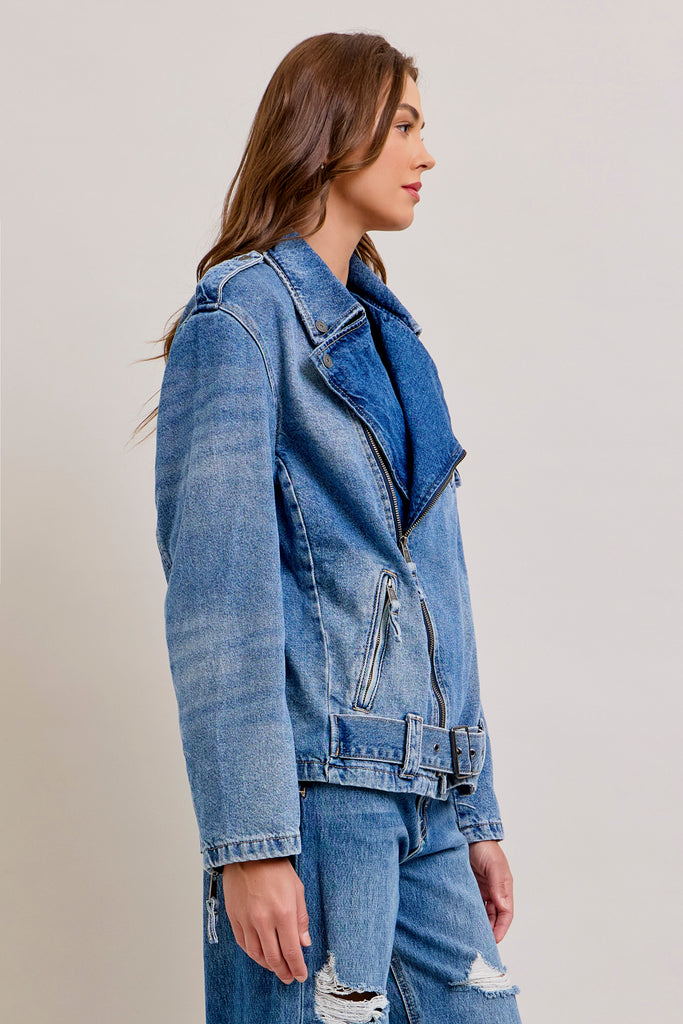 [REBEL] MEDIUM RELAXED BIKER JACKET