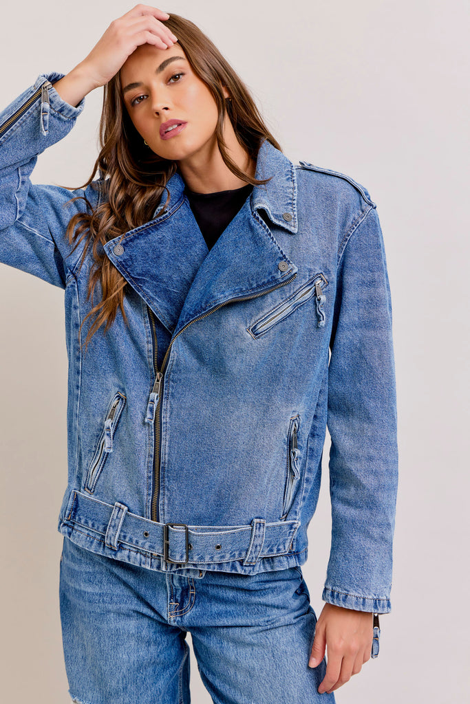 [REBEL] MEDIUM RELAXED BIKER JACKET