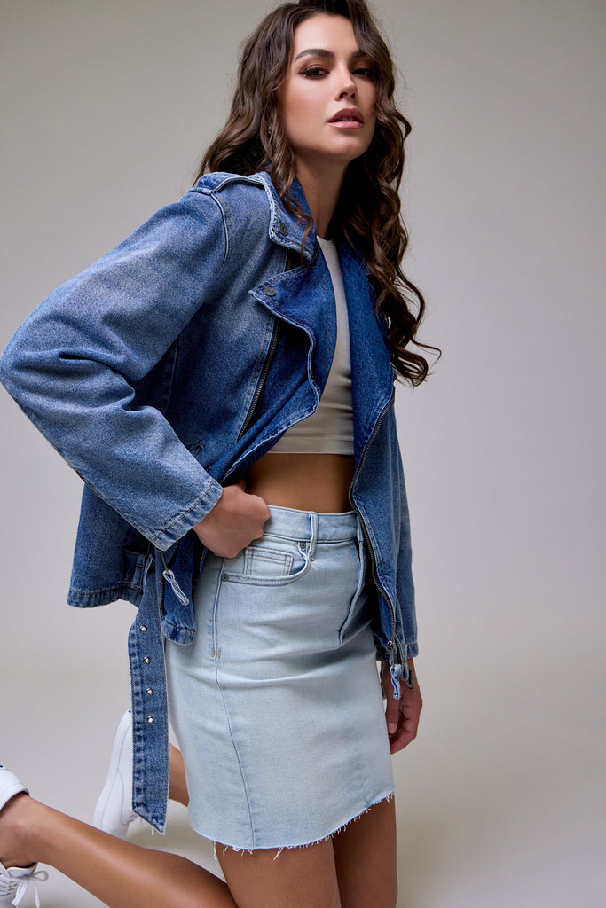 [REBEL] MEDIUM RELAXED BIKER JACKET
