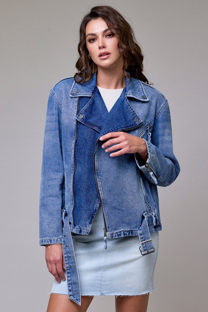 [REBEL] MEDIUM RELAXED BIKER JACKET