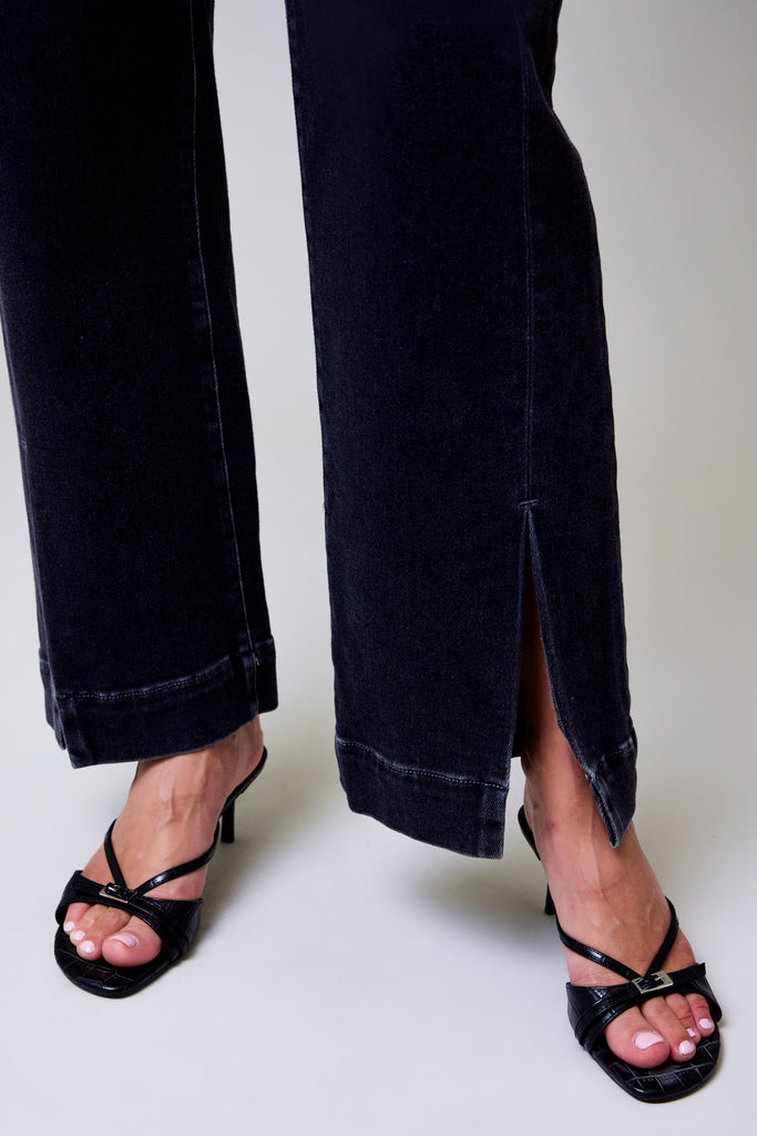 Charcoal Side Slit Insert High Rise Classic Straight