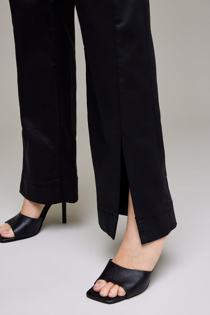 [TRACEY] Coated Slit High Rise 32" Inseam Classic Straight
