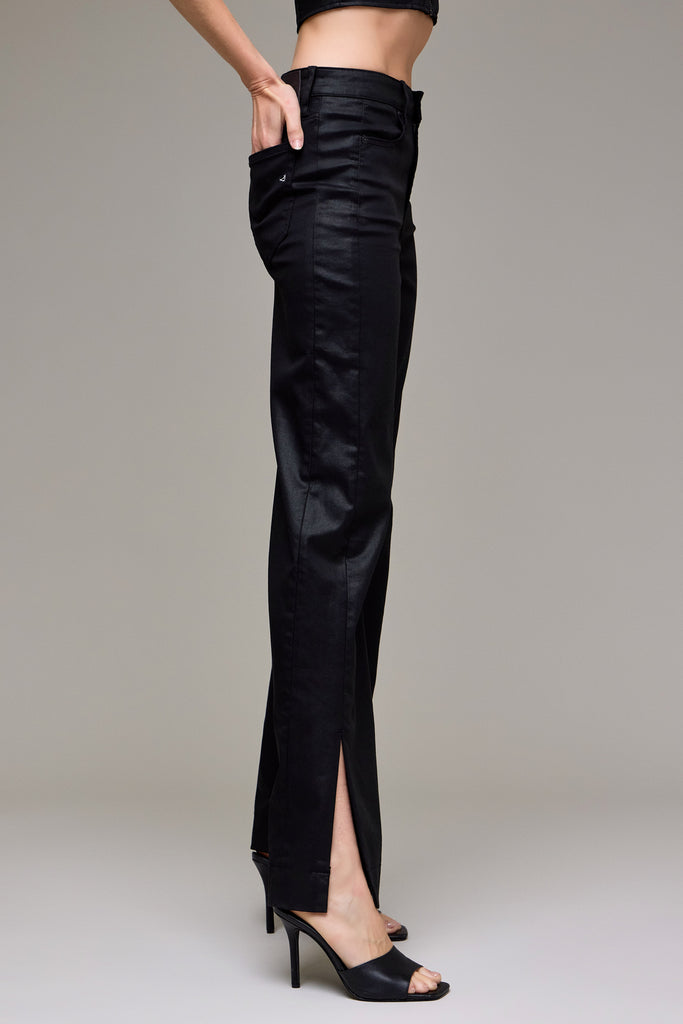 [TRACEY] Coated Slit High Rise 32" Inseam Classic Straight