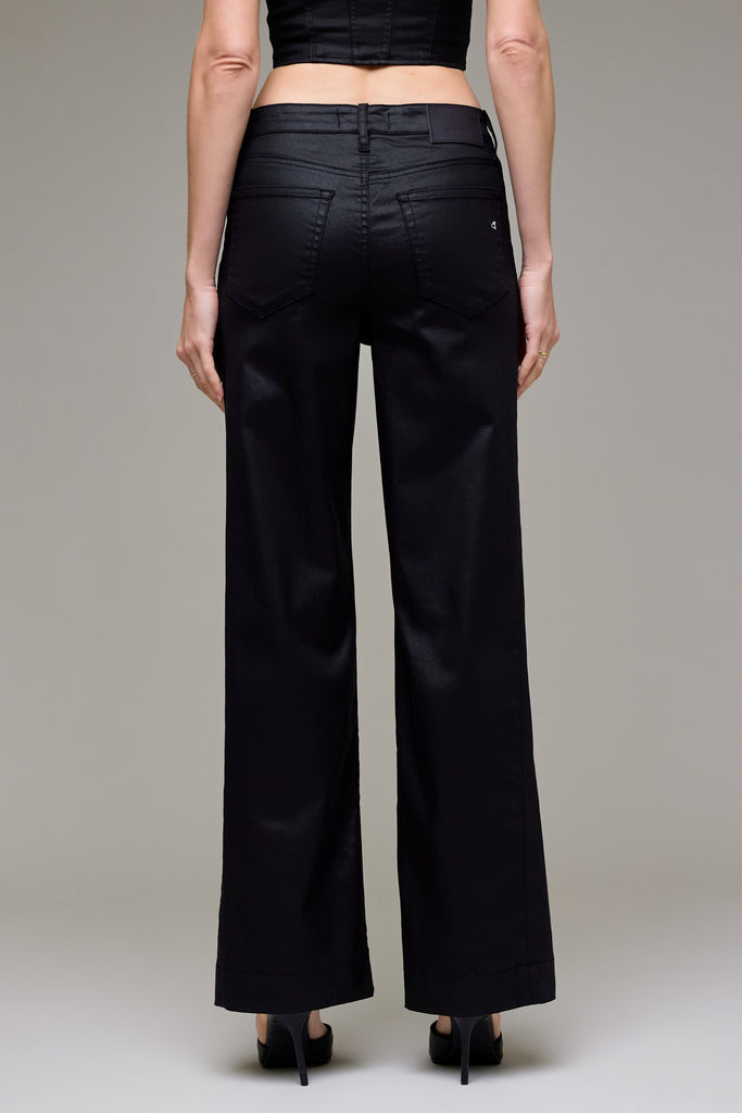 [TRACEY] Coated Slit High Rise 32" Inseam Classic Straight