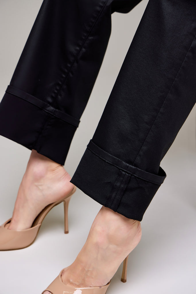 [ELLA] Coated Cuffed 32" Inseam Classic Straight
