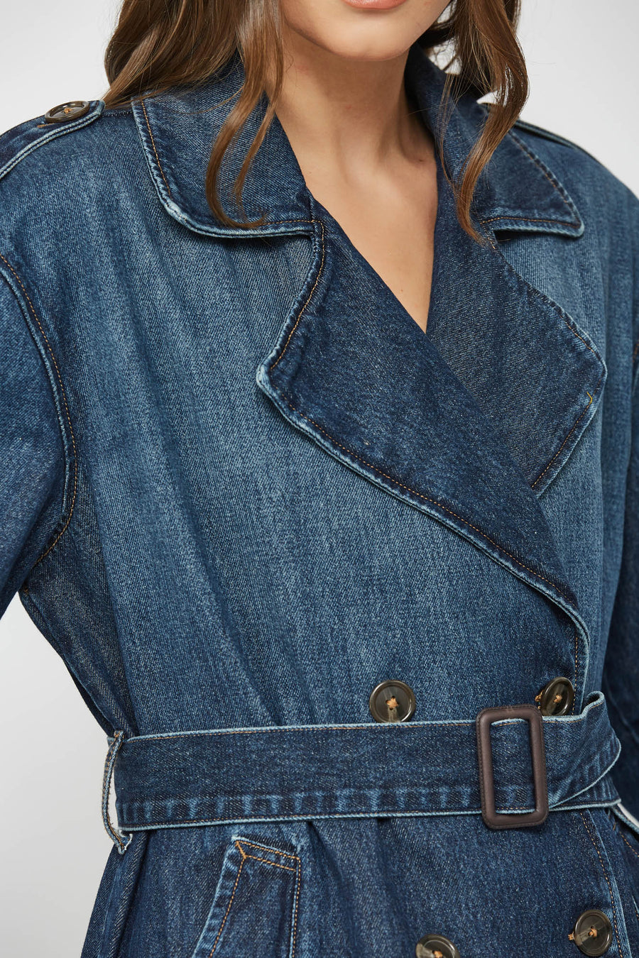 [REBEL] DARK WASH CLASSIC FULL LENGTH TRENCH COAT