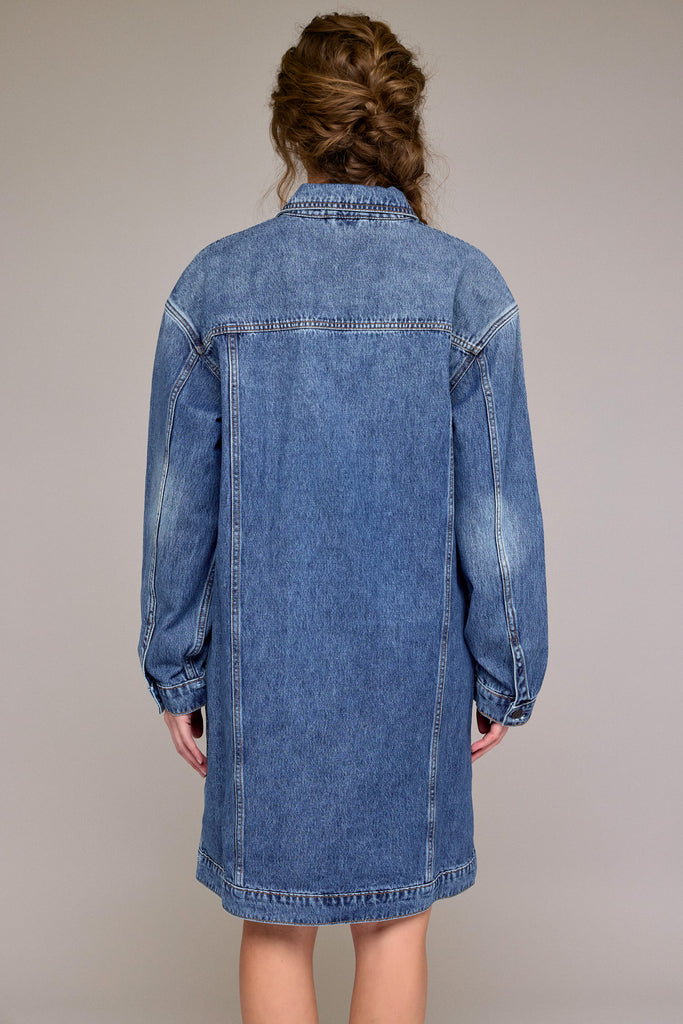 [DAKOTA] MEDIUM DARK CLASSIC FULL LENGTH TRUCKER JACKET