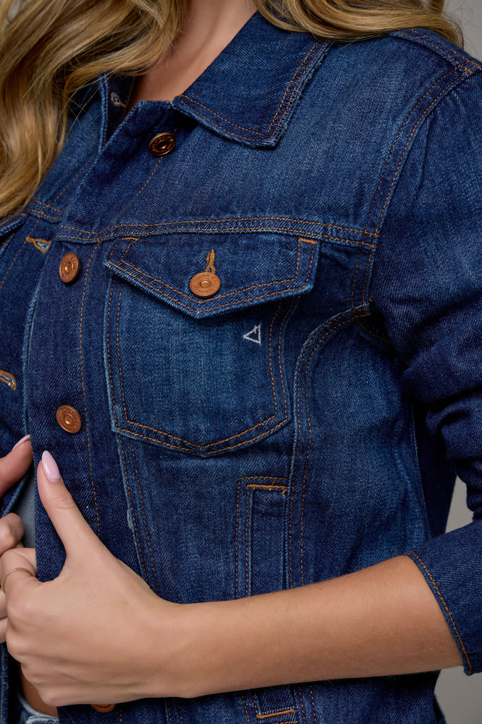 Dark Wash Classic Fitted Trucker Jacket