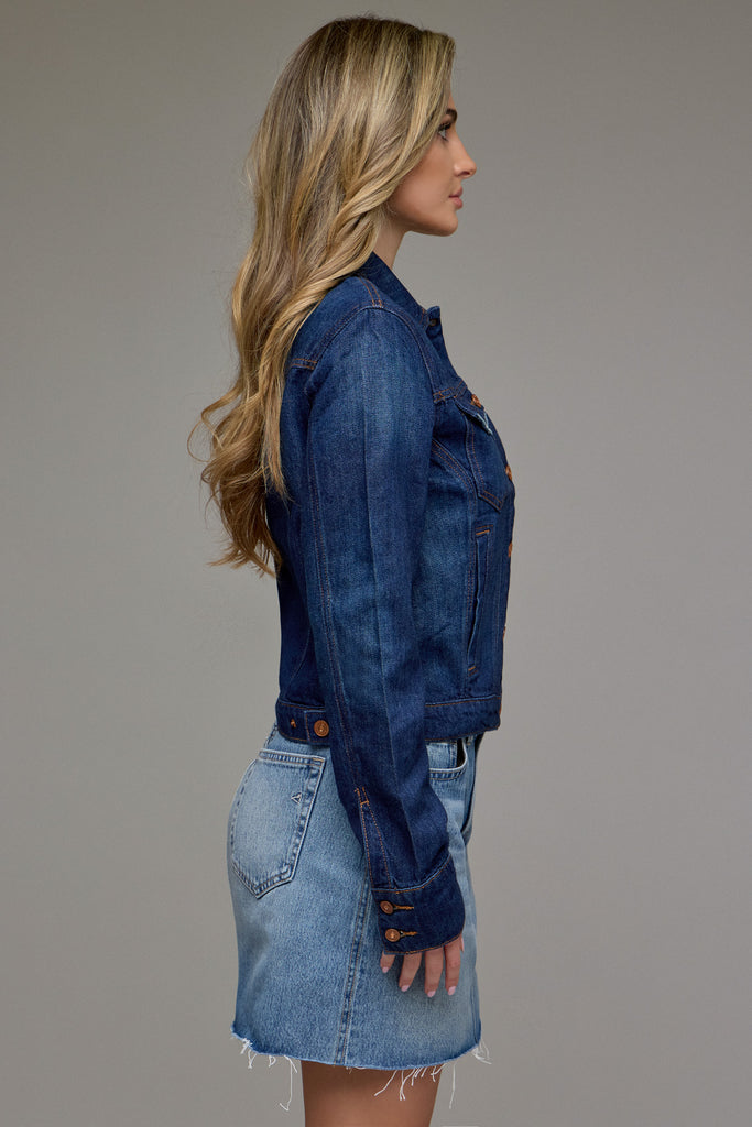 Dark Wash Classic Fitted Trucker Jacket