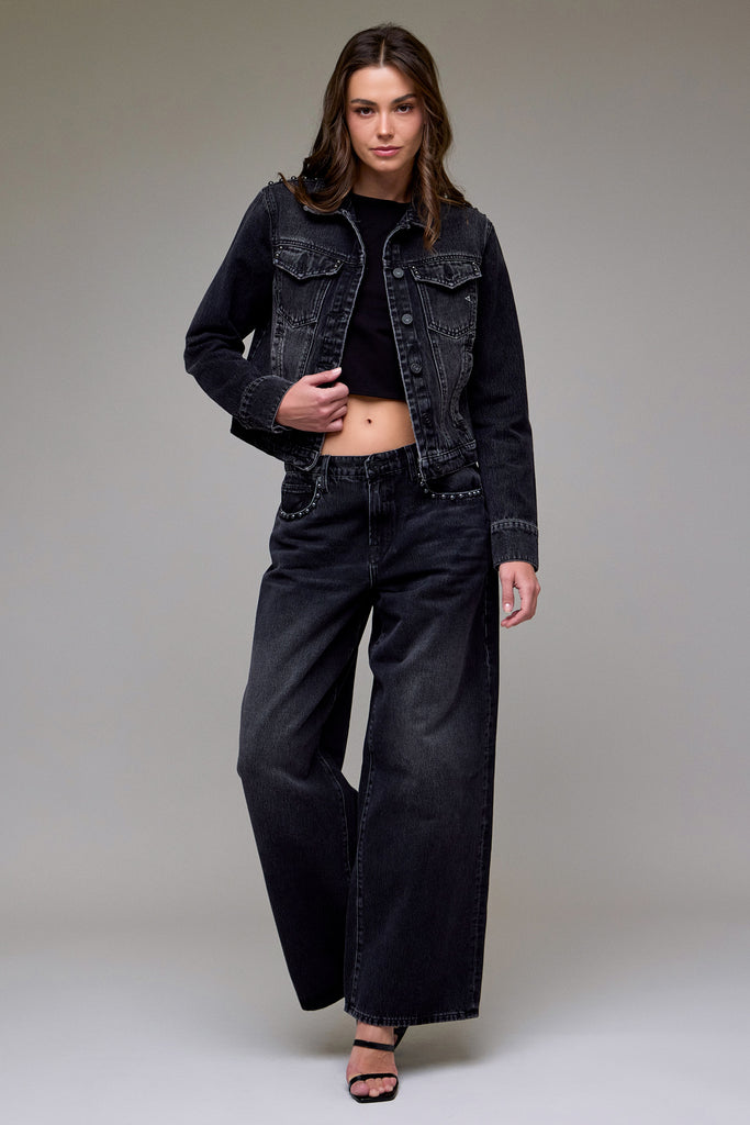 [ALYX] Black Oversized Low Slung Studded Baggy Jean