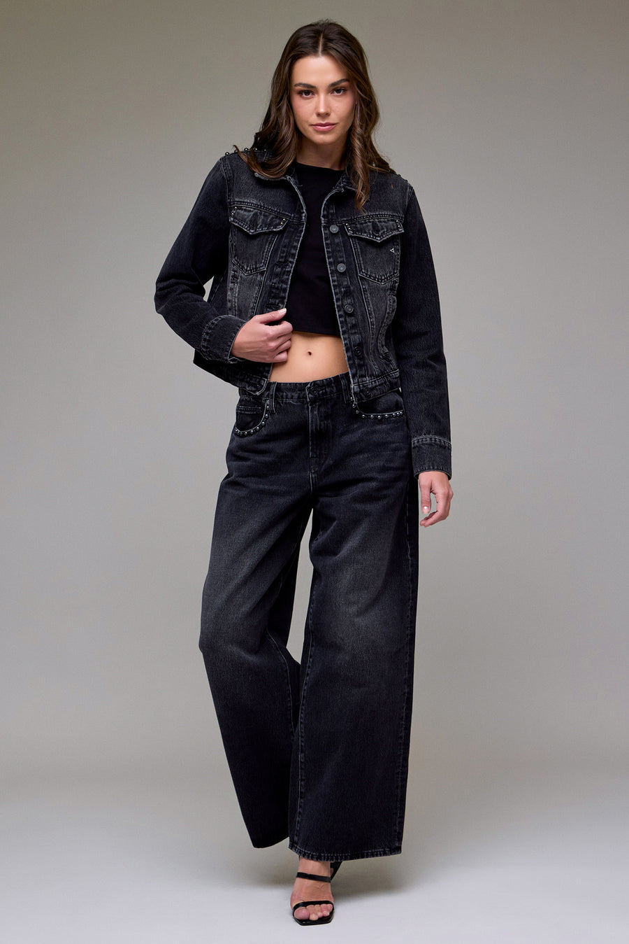 [ALYX] Black Oversized Low Slung Studded Baggy Jean